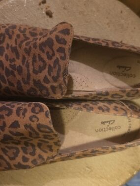 Leopard Print Clark Slip-On Loafers in Brown